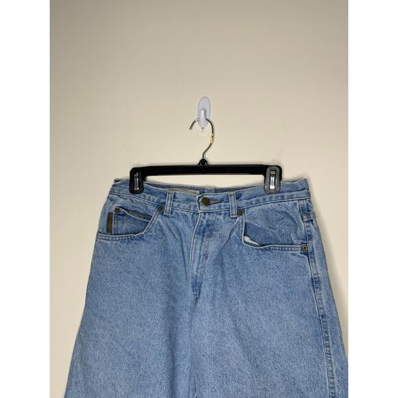 Rigolletto Mens Size 34 Denim Shorts Blue Pockets Jeans Vintage Light Wash - Picture 2 of 5